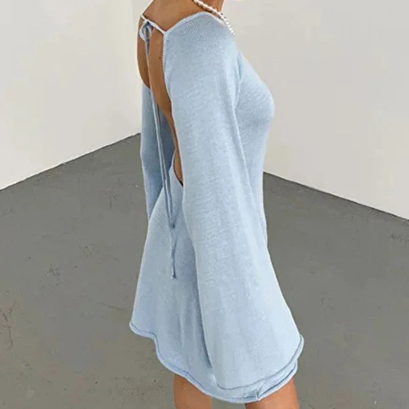 Audrey | Women Summer Long Sleeve Mini Dress