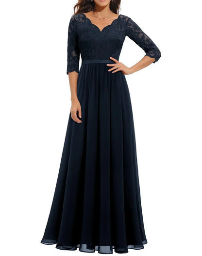 Women's Elegant Lace Long Dress