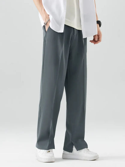 Men's Straight Leg Trousers Relaxed Fit Soft Fabric