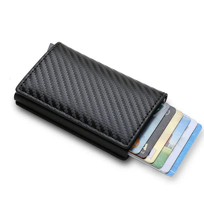 Men's Slim Geometric Card Wallet Leather - 
Fashinoza