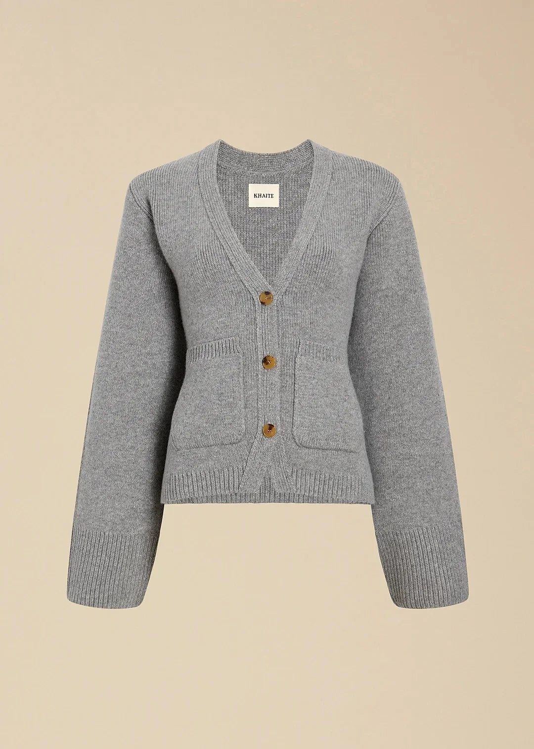 Women's V-Neck Cardigan Sweater Cozy Knit Beige