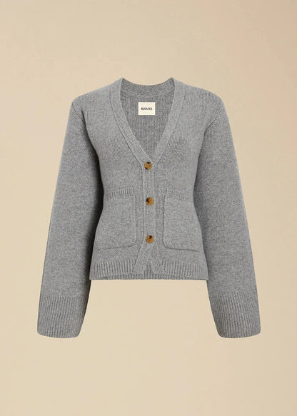 Women's V-Neck Cardigan Sweater Cozy Knit Beige