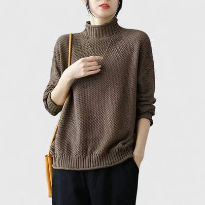 Women's High Neck Ribbed Turtleneck Sweater