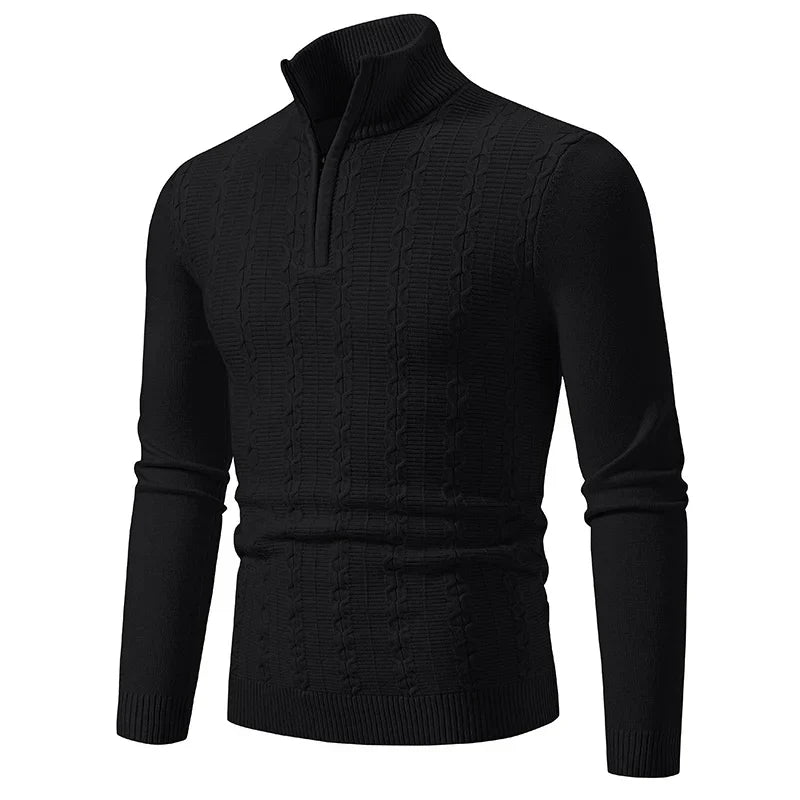 Cable Knit Half-Zip Sweater
