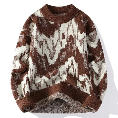 Abstract Textured Knit Sweater