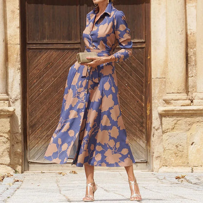 Women's Lace Long Sleeve Midi Dress Evening