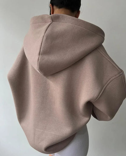 Women's Oversized V-Neck Hoodie Sweatshirt