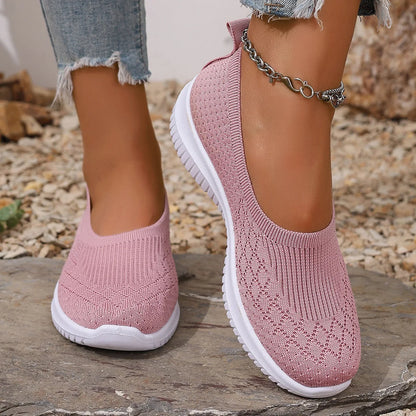 Women's Slip On Shoes Closed Toe Knit Upper