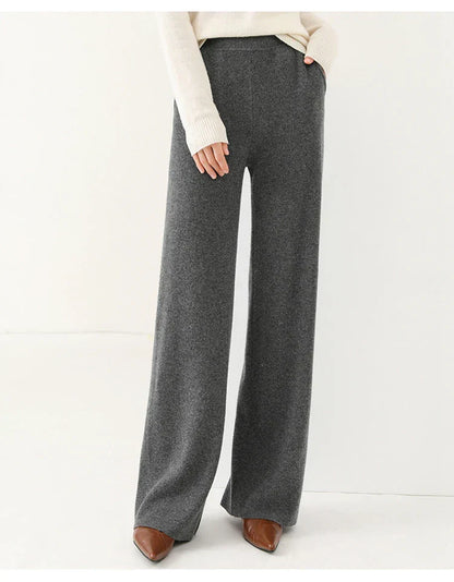Relaxed Wide-Leg Pull-On Pants