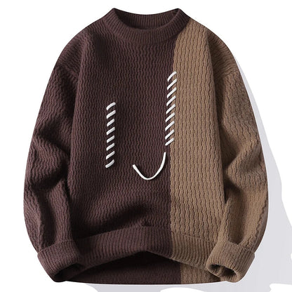 Smiley Contrast Knit Sweater