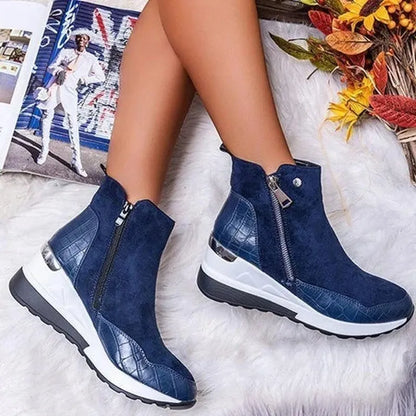 Women's Ankle Boots Platform Side Zip