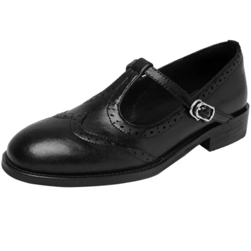 Vivian Women's Mary Jane Shoes Low Block Heel Buckle