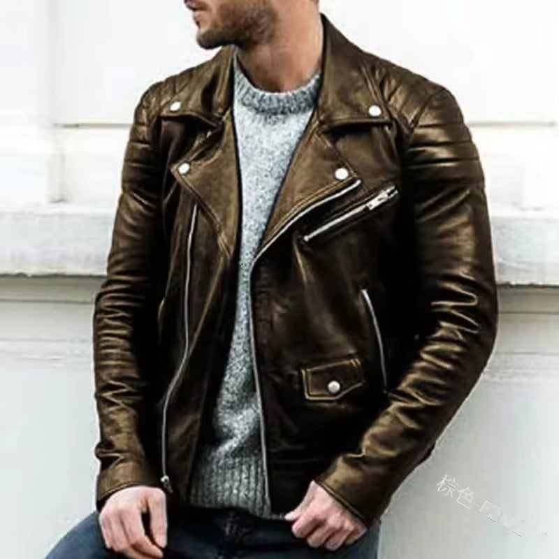Genuine Leather Men's Biker Jacket