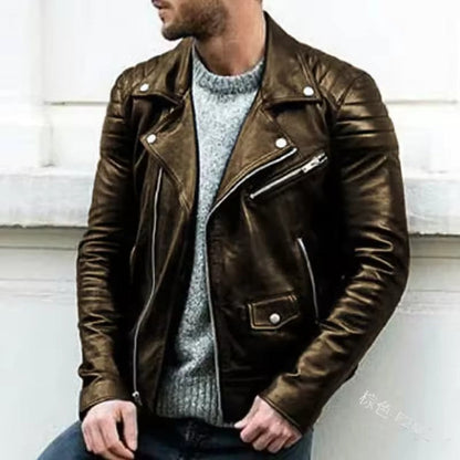 Genuine Leather Men's Biker Jacket