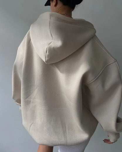 Women's Oversized V-Neck Hoodie Sweatshirt