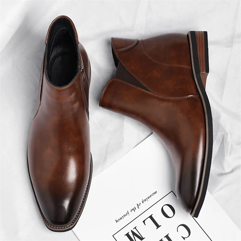 Lucciano Men's Leather Chelsea Boots