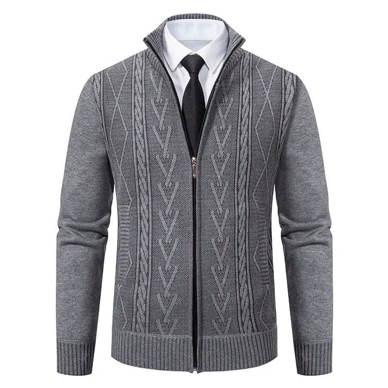 Men’s Zip-Up Cable Knit Sweater