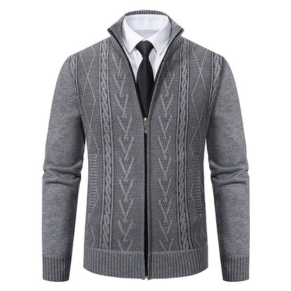 Men’s Zip-Up Cable Knit Sweater