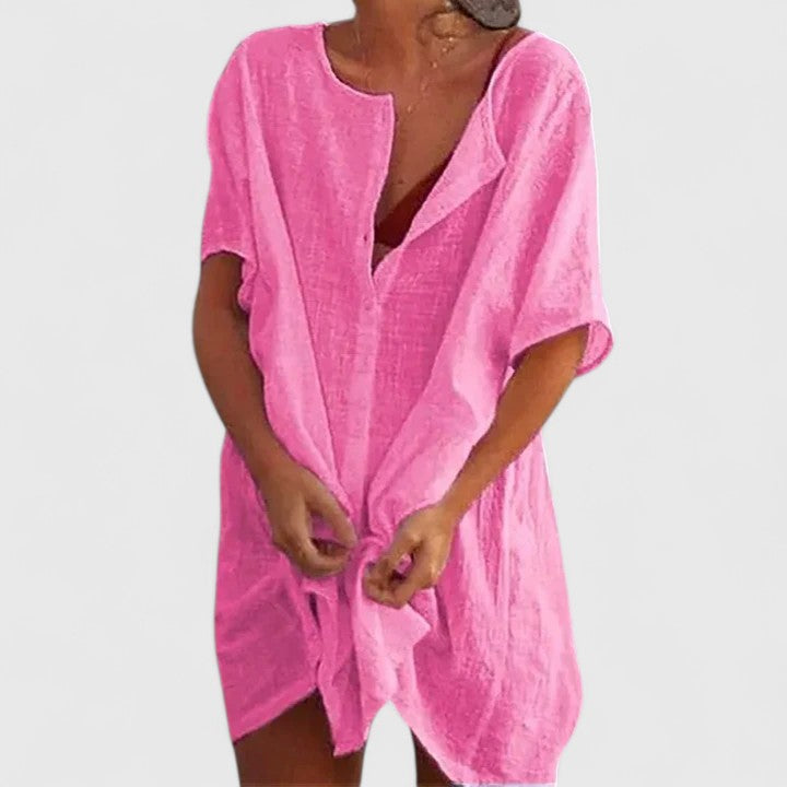 Dana | Womens Loose Button Beach Cover Up Shorts