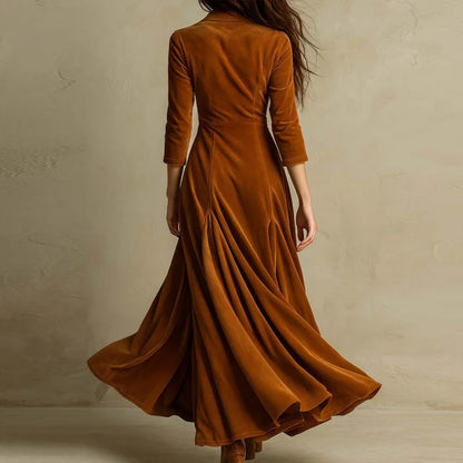 Button Front Long Sleeve Maxi Dress
