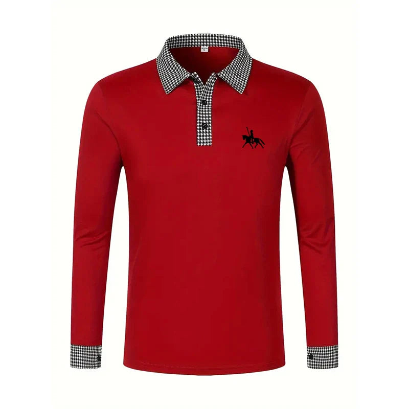 Men's Long Sleeve Slim Fit Polo Shirt