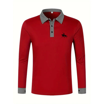 Men's Long Sleeve Slim Fit Polo Shirt