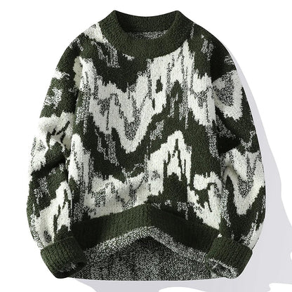 Abstract Textured Knit Sweater