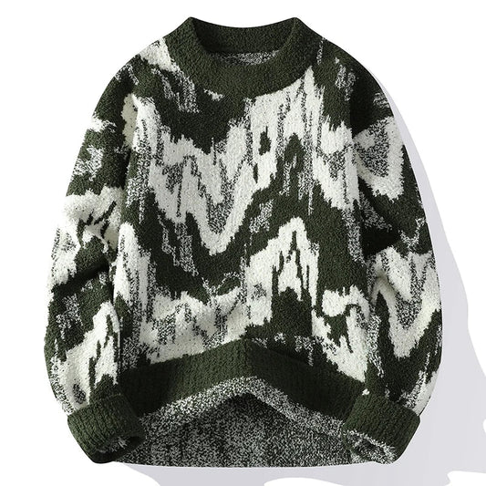 Abstract Textured Knit Sweater