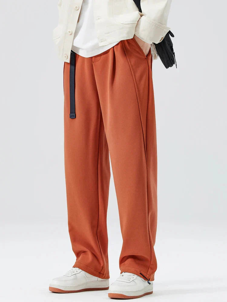 Men's Relaxed Fit Sweatpants Belted Cotton Comfortable Grey - 
Fashinoza