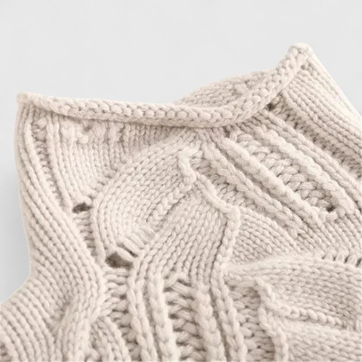 Women's Textured Cable Knit Turtleneck Sweater
