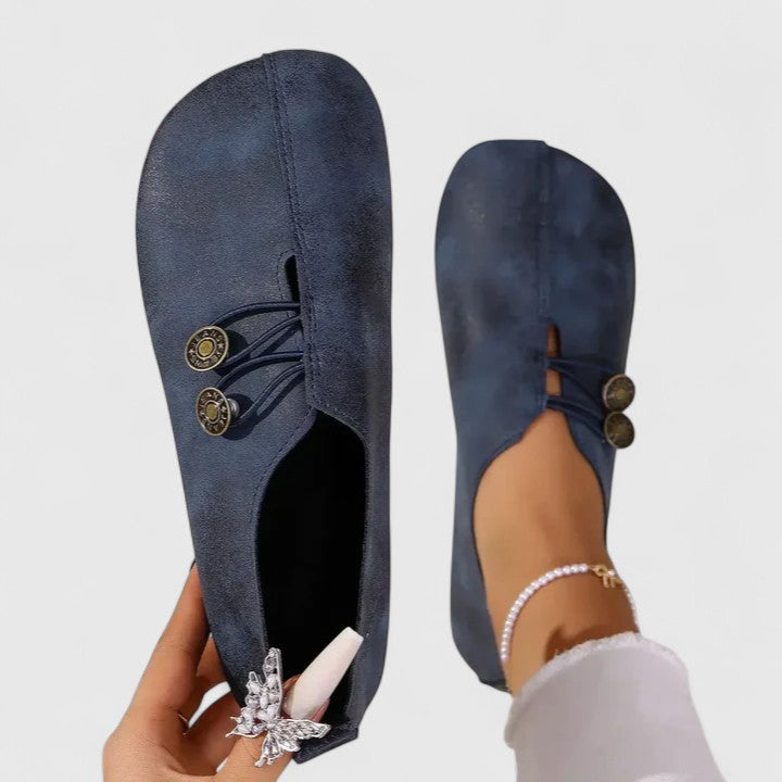 Women's Slip-On Loafers Button Detail