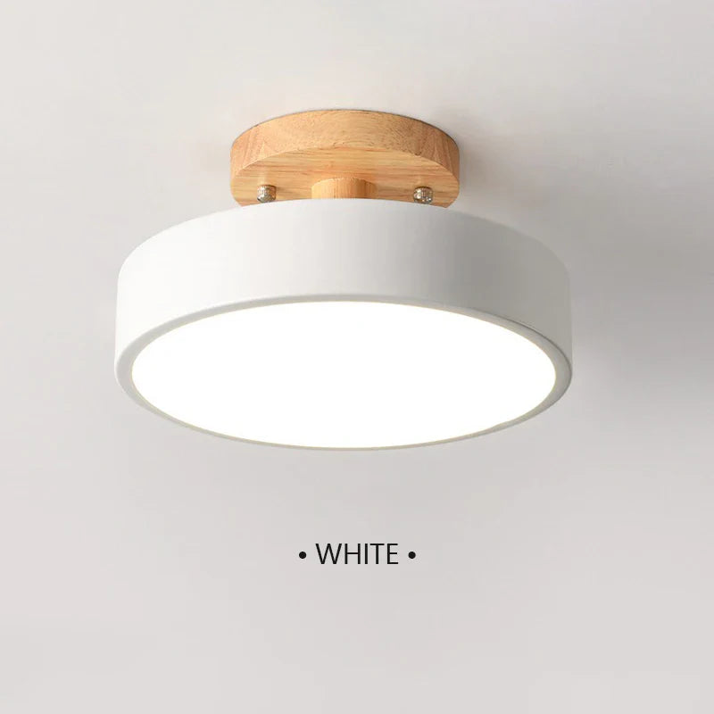 Wooden Round Ceiling Light Nordic Style