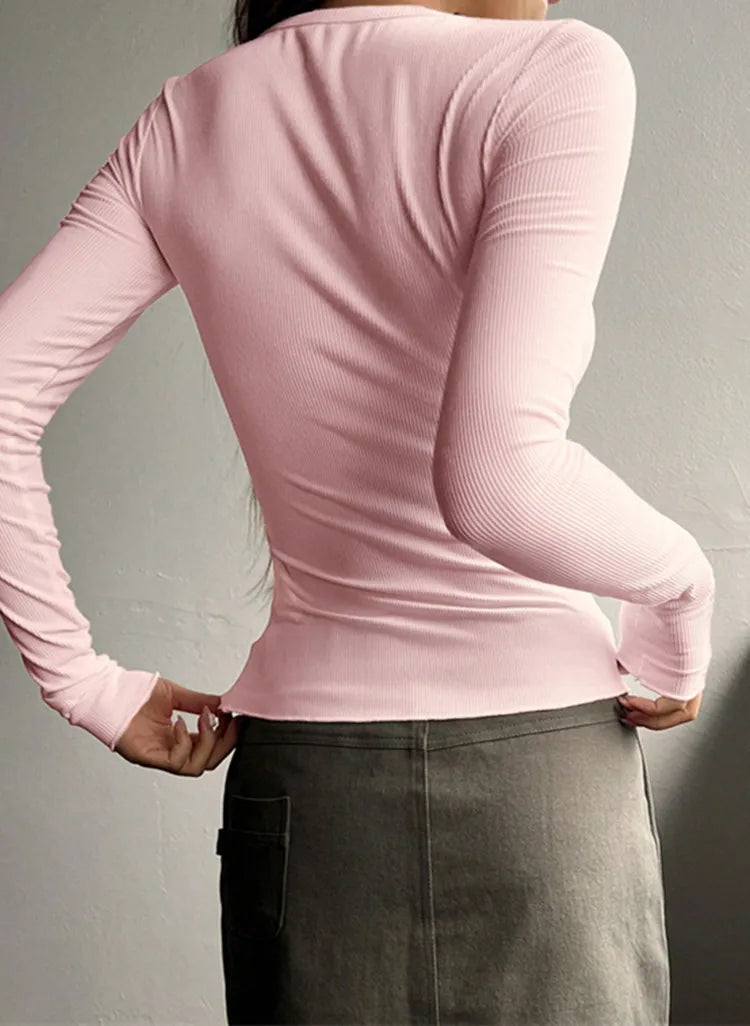 Men's Minimalist Rib Henley Shirt