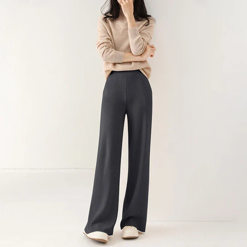 Relaxed Wide-Leg Pull-On Pants