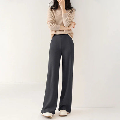 Relaxed Wide-Leg Pull-On Pants