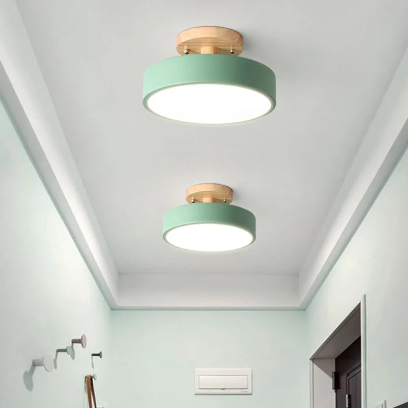 Wooden Round Ceiling Light Nordic Style