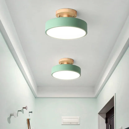 Wooden Round Ceiling Light Nordic Style