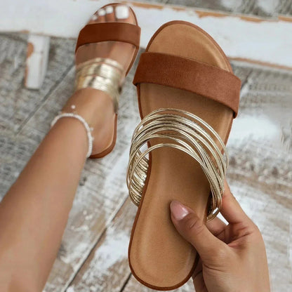 Women's Flat Double Strap Sandals