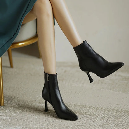 Women's Pointed Toe Ankle Boots Heel Style