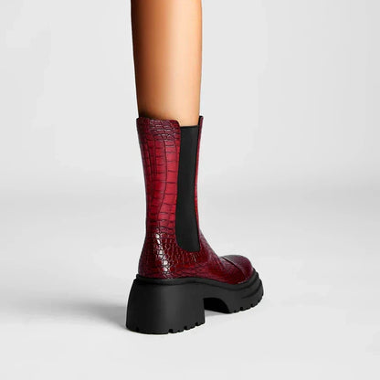 Women's Platform Boots Elastic Sides