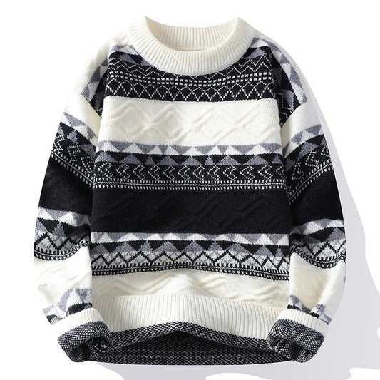 Geometric Knit Pattern Sweater