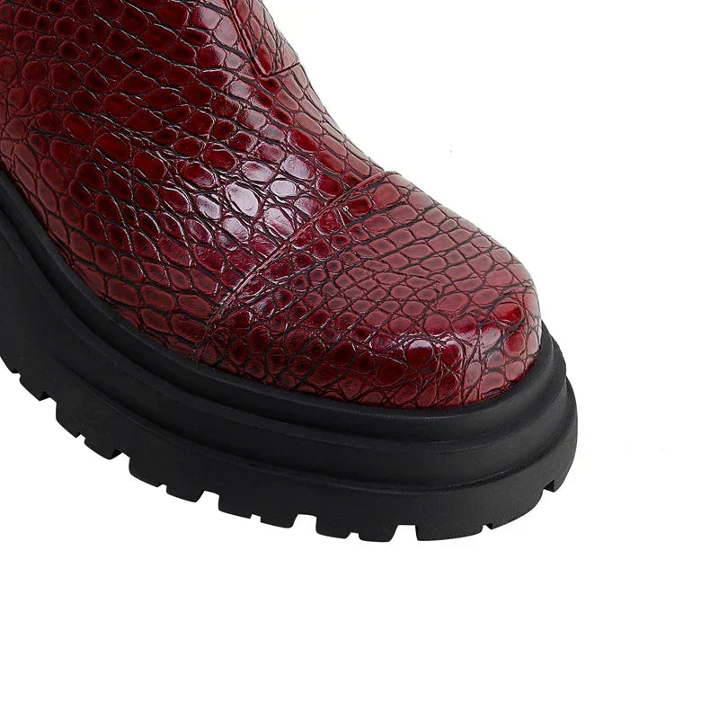 Women's Platform Boots Elastic Sides