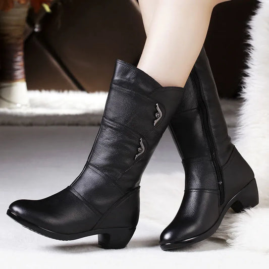 Women's Knee High Side Zip Boots - Fashinoza