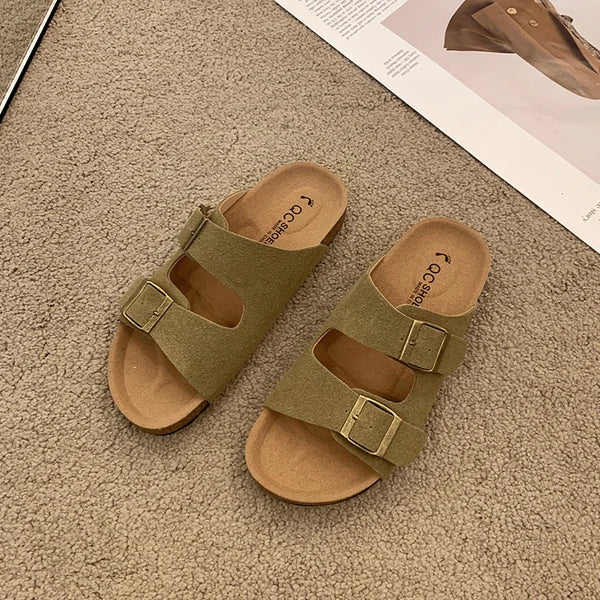 Solange Women's Buckle Sandals Cushioned Slip-On