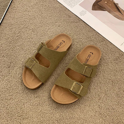 Solange Women's Buckle Sandals Cushioned Slip-On