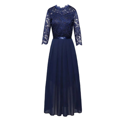 Women's Lace Formal Evening Dress Quarter Sleeve