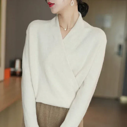 Donna | Women’s Spring Wrap Neck Knit Top