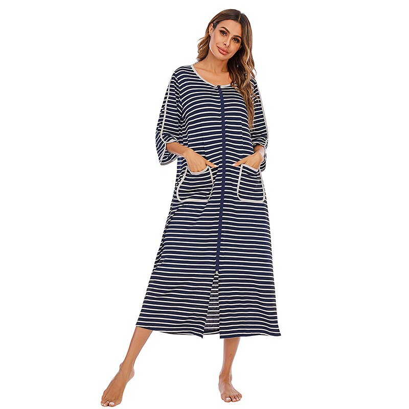 Women's Hooded Fleece Zip Up Nightdress