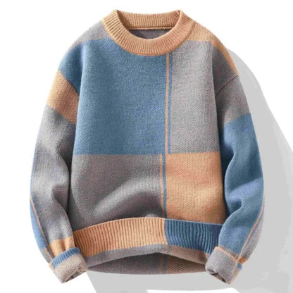 Colorblock Patch Knit Sweater