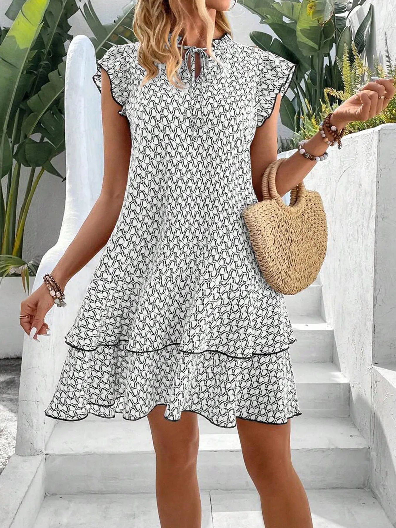Tiered Ruffle Casual Mini Dress
